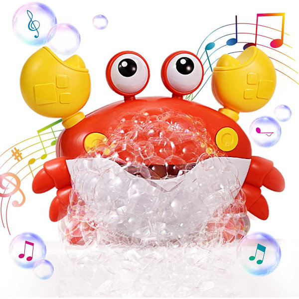 Krabbebade legetøj til småbørn 1-3 2-4 badekar boblemaskine med musik automatisk børn badekar boblemaskine baby bade legetøj
