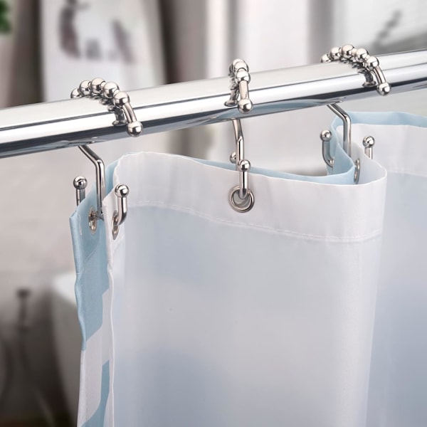 Duschdraperihakar Plast Dubbla Duschdraperiringar för B