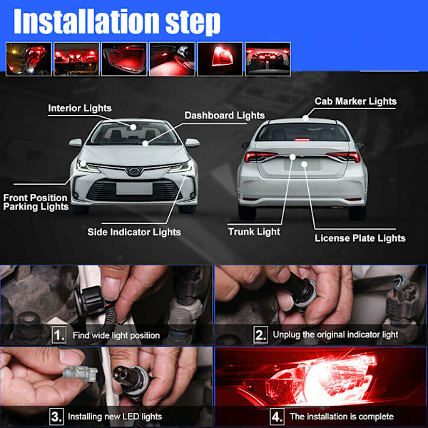Auton T10 LED COB Amber Wedge Sisätilan Kupu Lukulampun Polttimo