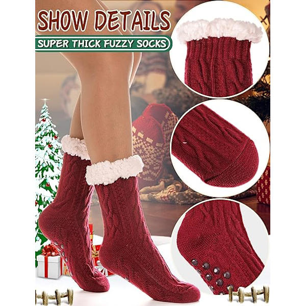 Damtofflor Fluffiga Sockor Fuzzy Mysiga Stuga Varma Vinter Mjuka Tjocka