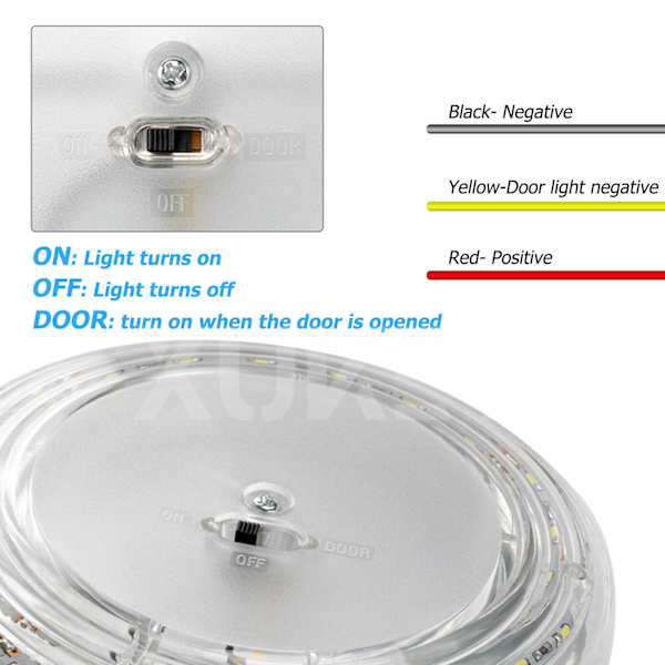 24LED 12V Hvit Tak Taklampe Innvendig Kuppel Rund Leselys Fo