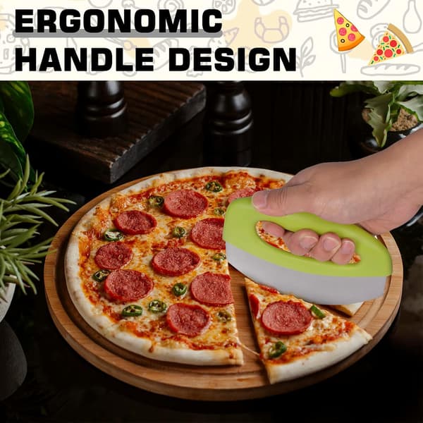 Pizzakutter med beskyttende deksel, Pizzakutter, Halvmåne Pizza