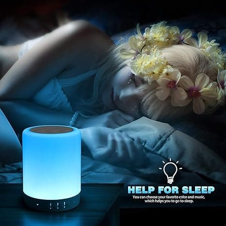 Touch Bedside Lampe - med Bluetooth Højtaler, Dæmpbar Farve Natlys