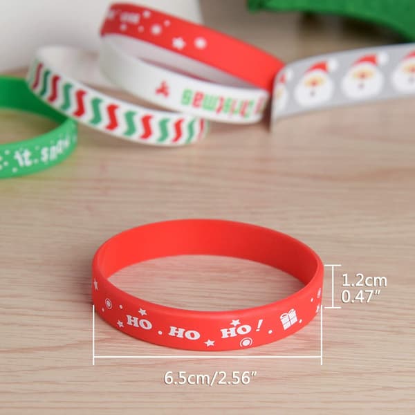 7 stycken jul-armband i silikon, gummiband för