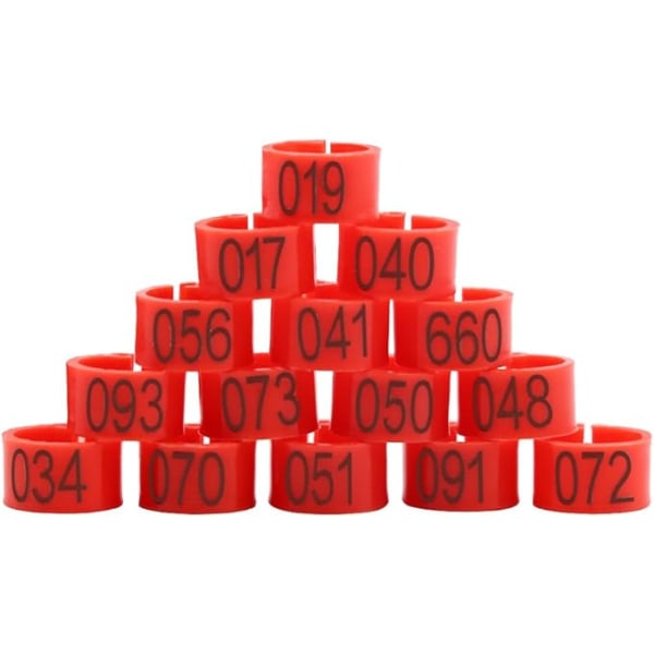 100 stk./pose 20MM 001-100 Nummererede Plastik Fjerkræ Multifarvet DXGHC