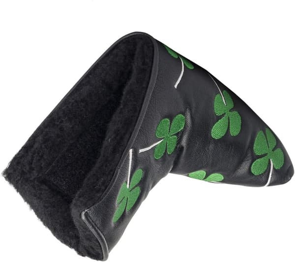 Clover Clover Broderad Golf Puttarklubbs Huvudskydd Blad Passar Alla Br