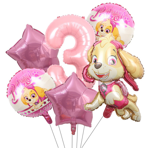 Födelsedagsballong Rosa ballong Paw Patrol Ballongtjej Födelsedag Ba