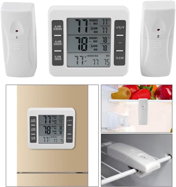 Trådlös Digital Kyl- och Frys Termometer med Display