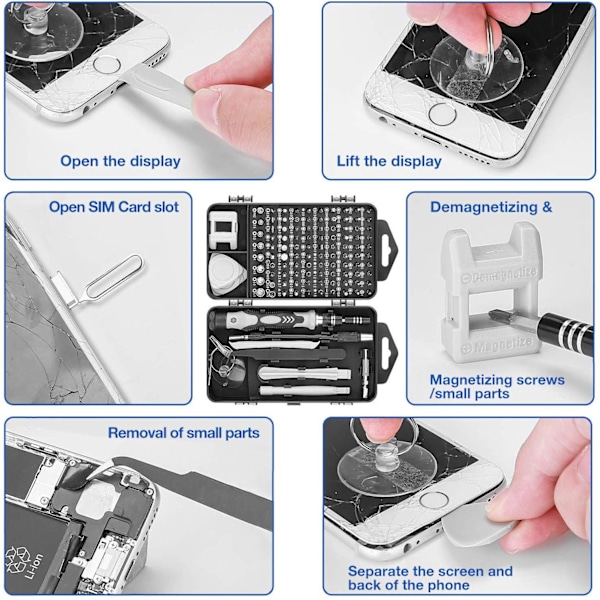 Precisionsskruvmejselset 122 delar Magnetisk Drivkit Elektronik