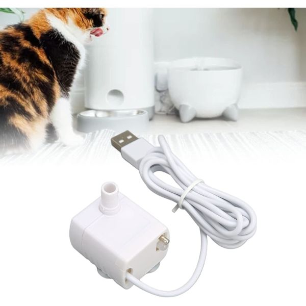 Vandpumpe til kæledyr, stille for at undgå tørbrænding, USB-drevet