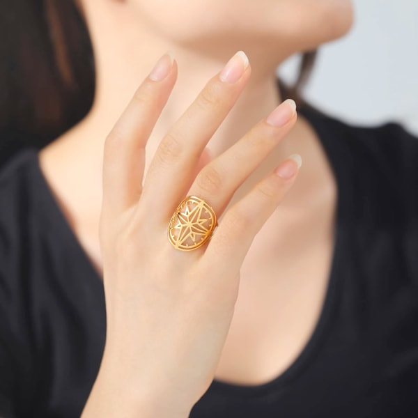 Nordstjerne Ring for Kvinner og Jenter - Polaris Stjerne Astrologi Justerbar