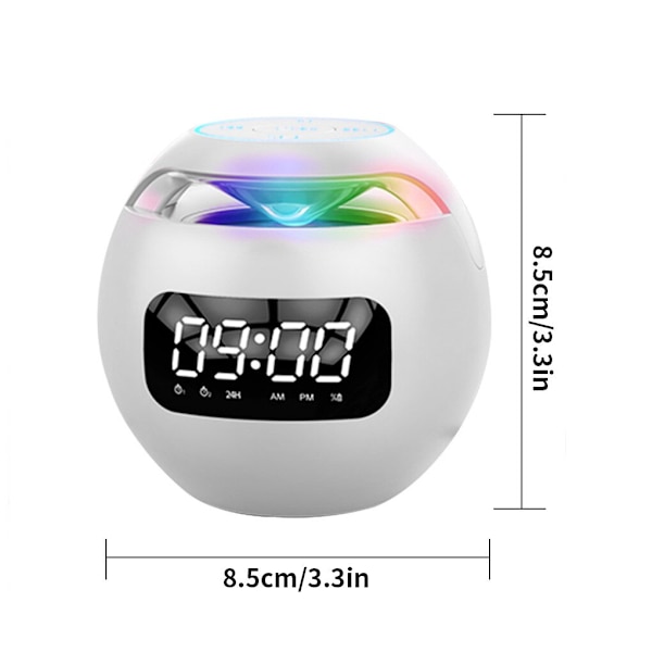 Bluetooth-kompatibel 5.0-högtalare med LED-digital väckarklocka Mus