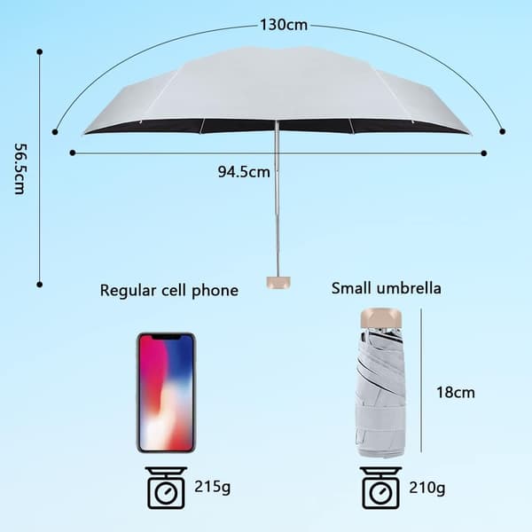 Mini Paraply, Bärbar Reseparaply med Uppgraderad Ram, DXGHC