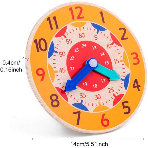 Wooden Montessori clock for kids, wooden shape sorting clock, ana