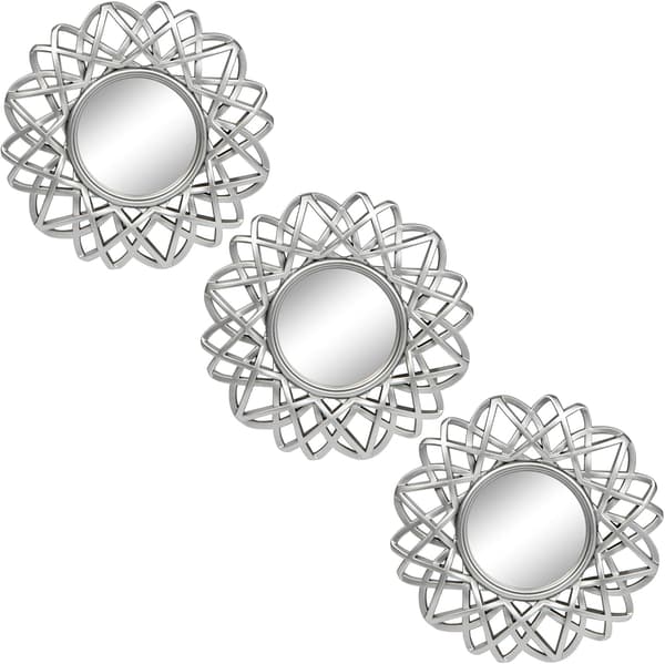 Set med 3 Silver Spegel för Väggdekoration - Sovrum och Heminredning DXGHC