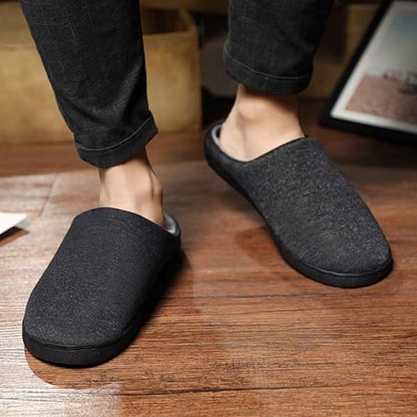Svarta Unisex Memory Foam Tofflor för Män och Kvinnor Varma Wate DXGHC
