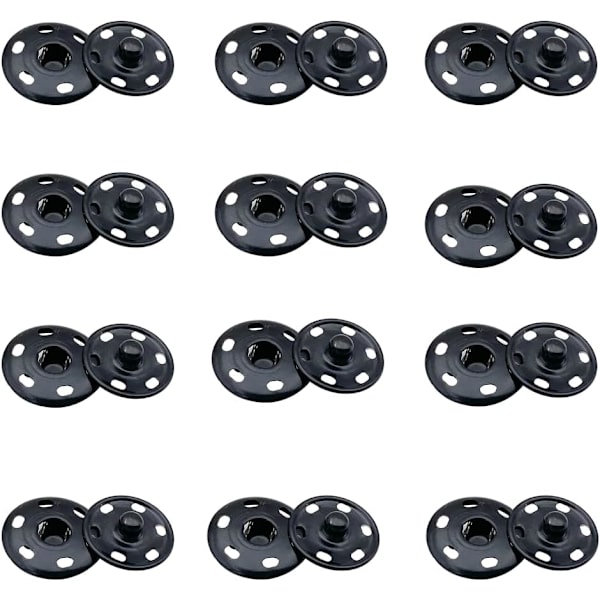 12 Sett med Syknapper, 21 mm Metall Snap-knapper, Syknapper DXGHC