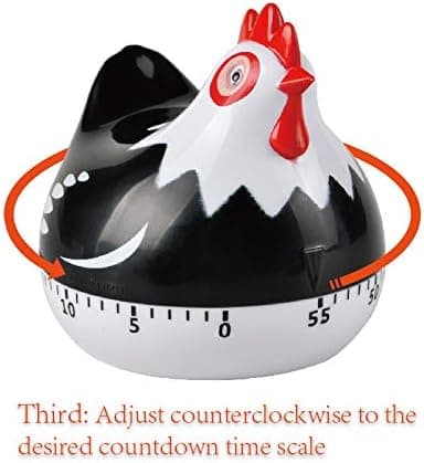 Mekanisk 60 Minuters Köktimer med Hög Alarm och Mini Manuell