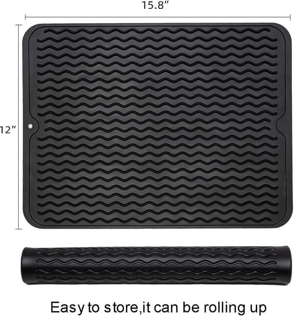 Silikon Oppvaskmatte for Kjøkkenbenk, Stor (12\" x 16\") -
