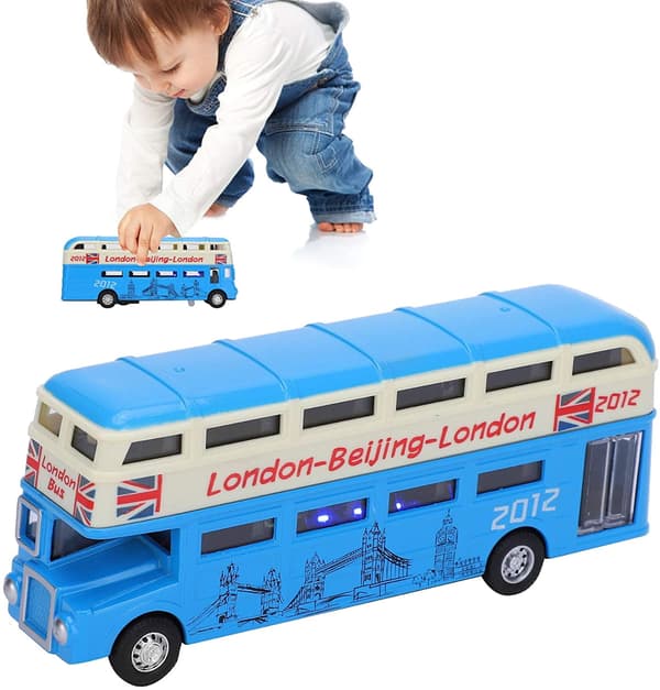 Dubbeldäckarbussmodell, Barn Dubbellagers Bussleksak Simulering