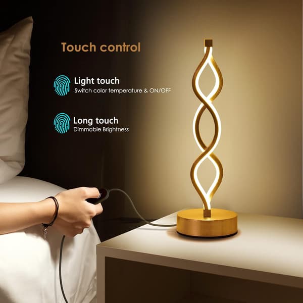 Infinity Spiral LED Bordlampe Sort, Dæmpbar Metal Ved Siden Af