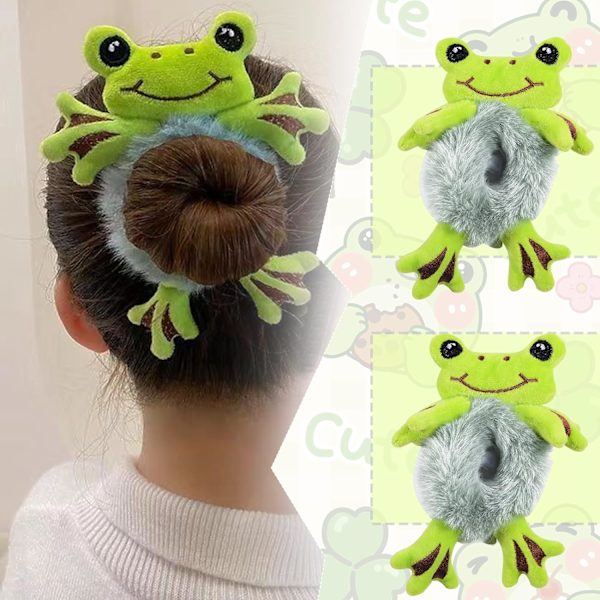 Plush Hårband Söt Grön Groda Hårband Plush Hårrep Groda DXGHC