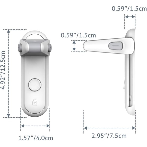 (White, 2 Pcs)Child Proof Door Lever Lock, Baby Safety Door Handl