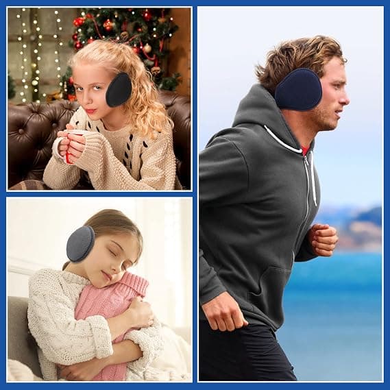 3-pack Unisex Vikbara Öronmuffar Polarfleece Vinteröronmuffar Kni