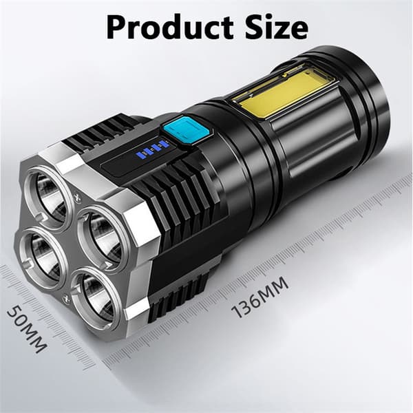 Super Kirkas 10000000lm Taskulamppu Led-Taskulamppu Usb Ladattava Tac