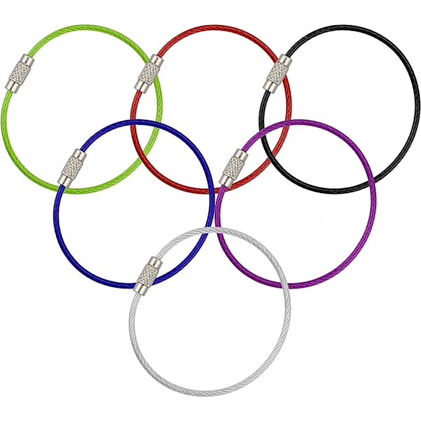 Nøgleringe, 20 Pak 6,3 Tommer 2mm Rustfrit Stål Trådringe Kabel