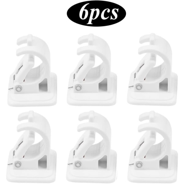 8 Pack Self Adhesive Curtain Rod Bracket Hooks, No Drilling W DXGHC