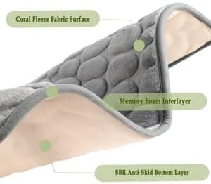 Minneskum Badematte, Cobblestone Preget Korallfleece Badeteppe