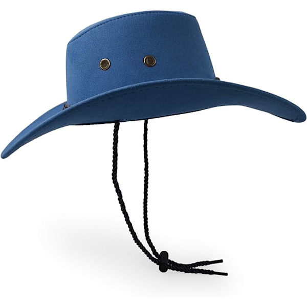 Cowboyhatt, Filt Faux Läder Solhatt, Mocka Resekeps, Western