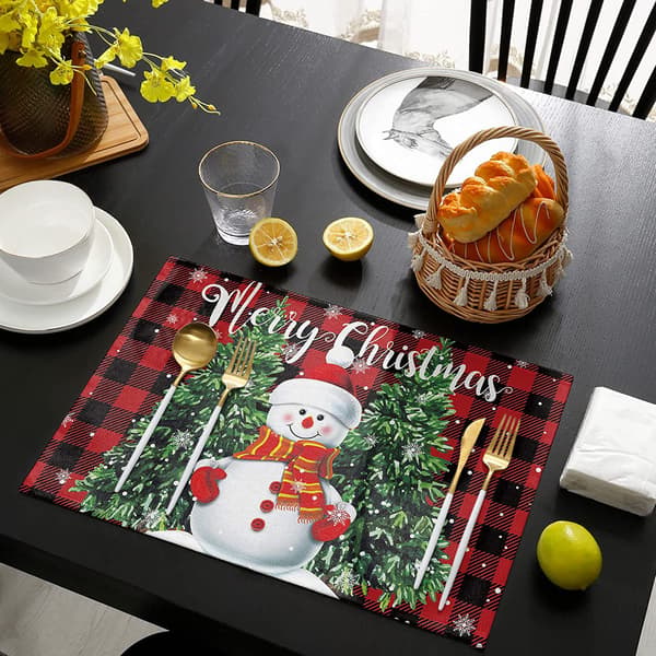 Julemandsnemands Julebordspladser til Spisebord - 12×18 Tommer Sæsonbestemt