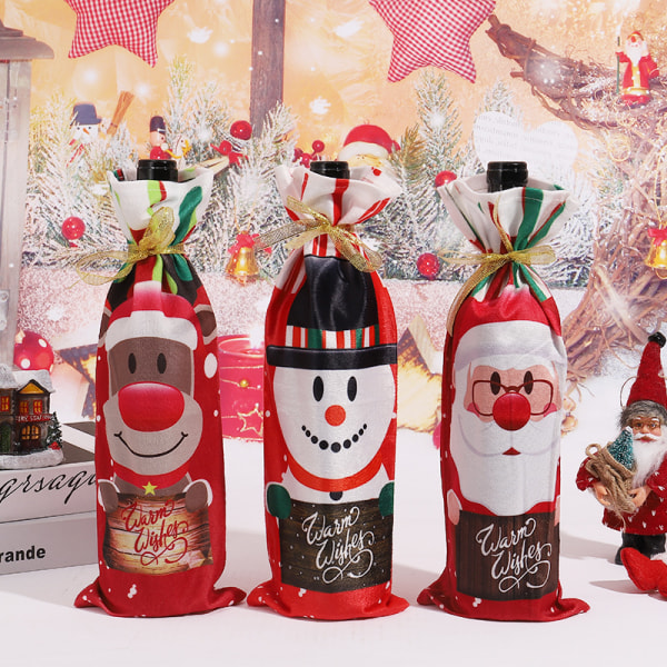 3 Pcs Christmas Decorations Home Holiday Table Christmas Wine