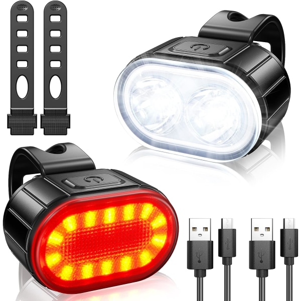 Cykellys Sæt, Kraftfuldt LED Cykellys Kit, IPX5 Vandafvisende Cykel