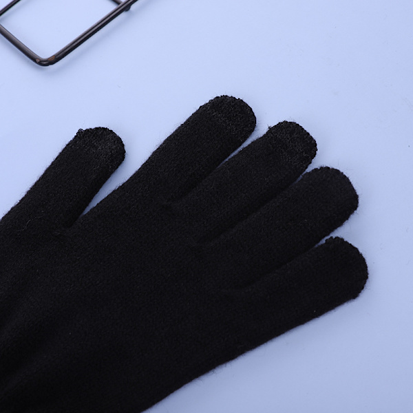 Svarta Varmfodrade Vantar i Fleece för Vuxna med Pekskärm, Storlek M