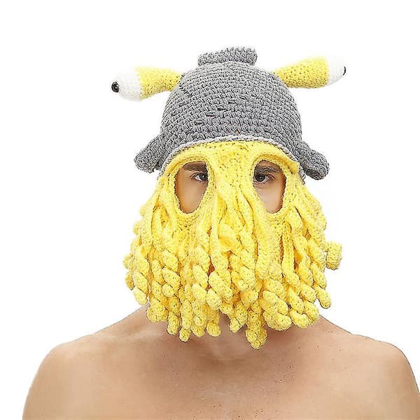 Vinter Ullhatt Europa Och Amerika Rolig Bläckfisk Hatt Mask Pullo