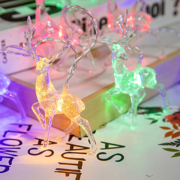 LED elglampe, julepynt farget lysstreng lampe batteri
