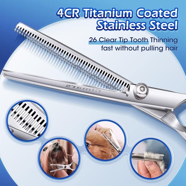6 i 1 Professionel 4CR Rustfrit Stål Sikkerhed Rund Spids Hund Saks