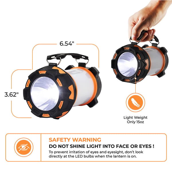 Genopladelig Campinglys, Super Lys 1000 Lumen Campinglys