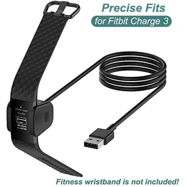 Laddare för Fitbit Charge 4 & Fitbit Charge 3, Ersättningsladdningskabel Clip Cord Dock för Fitbit Charge 3 / Charge 4