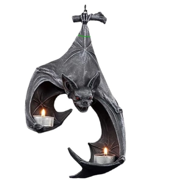 1 Pack Fladdermusljus Väggljusstake Resin Inverted Bat Lamp Gard