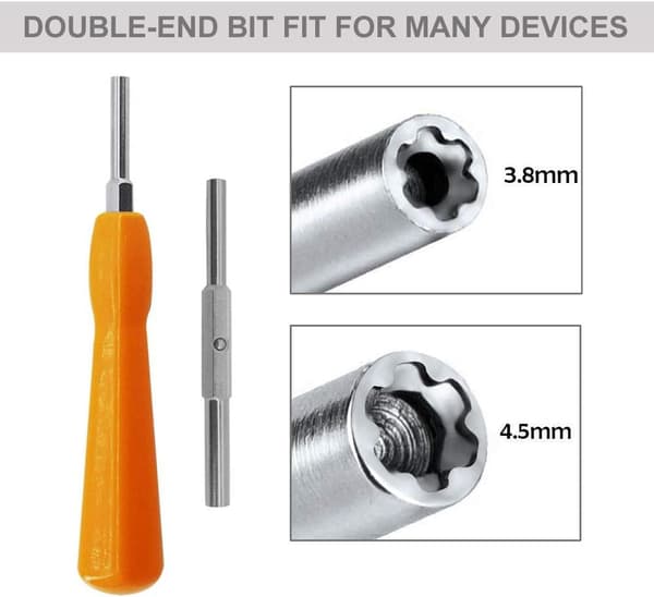 Gamebit Skruetrækker 4,5 mm 3,8 mm, Dobbelt Sikkerhedsbit til Åbning