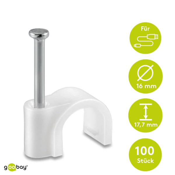 Wentronic Kabelbindare 16,0 mm Vit 100 st