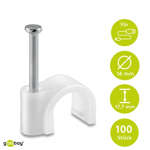 Wentronic Kabelbinder 16,0 mm Hvit 100 stk