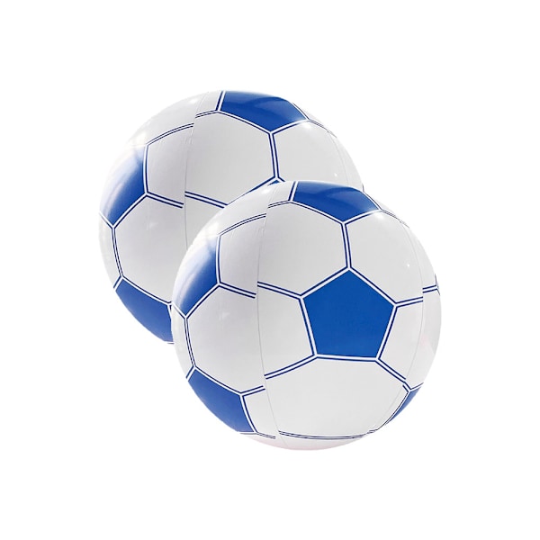(2 stk.) Strandbold, oppustelig strandbold, strandbold til vands, svømmepølse til poolparty (40 cm, blå og hvid fodbold)