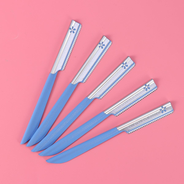 5-pack ögonbrynsrakare - Trimmer, Rakhyvel, Hårfjernare (Blå)