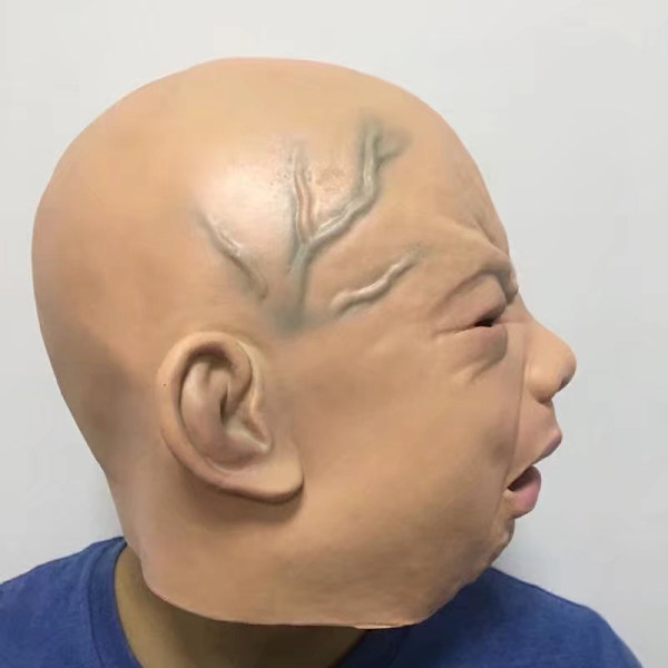 1 Aikuisten Kokoinen Party Baby Mask - Täyspää Lateksi Itkupää Mask