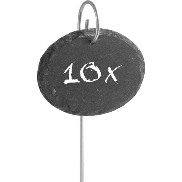 Set med 10 Skifferväxtplattor, Individuell Märkning av Växter och He